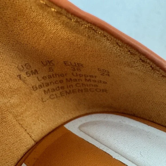 Womens‎ Franco Sarto Clemens Cork Orange Leather Platform Wedge Sandals Size 7.5 - Picture 8 of 8